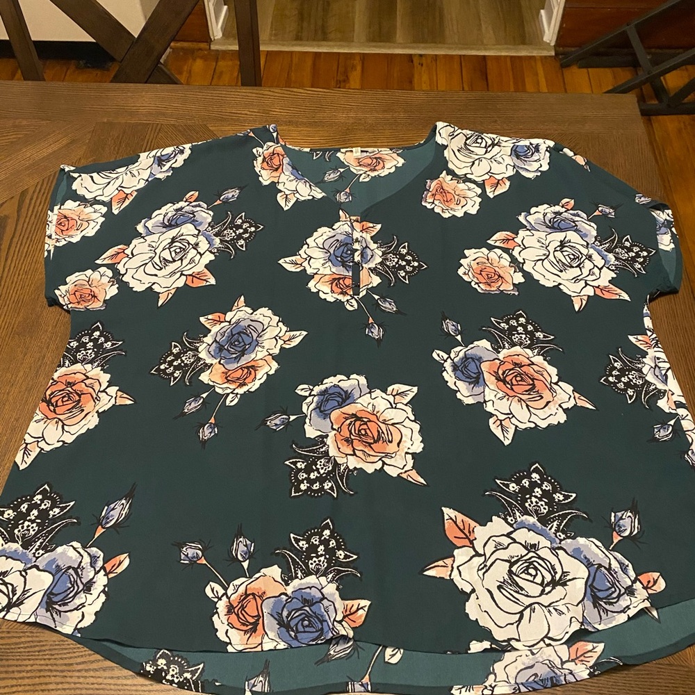 Green flower shirt from Maurice’s